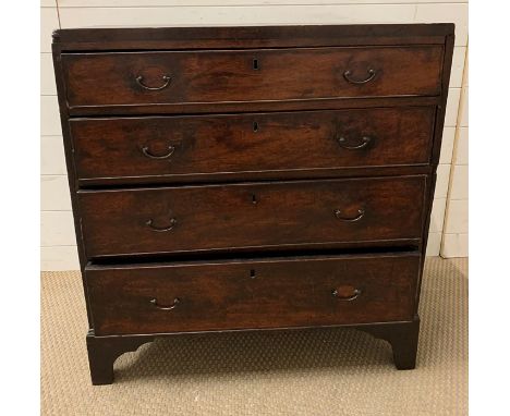 A chest of drawers on bracket feet with four long drawers (H81cm W76cm D42cm)