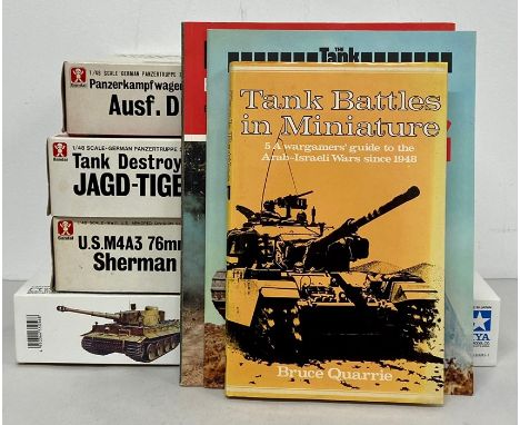 A selection of four boxed tankers model kits to include, Panzerkampfwahen IV Ausf.D, Tank Destroyer Jagd-Tiger, U.S.M4A3 76mm