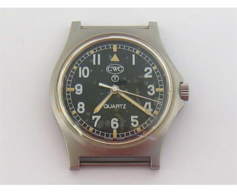 A British Army MOD surplus CWC G10 quartz wristwatch, issued 2006, marked to case back with NSN W10/6645-99 5415317, broad ar