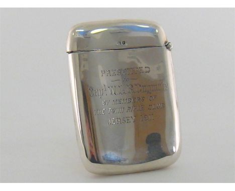 Channel Islands shooting interest:- An Edwardian silver combination cigarette case and stamp case by Smith & Bartlam, Birming