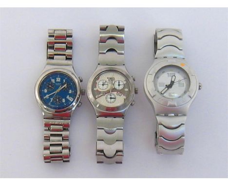 Swatch, two gentleman’s stainless steel quartz chronograph wristwatches, including ‘Torino 2006’ model and ‘Irony’ model, tog
