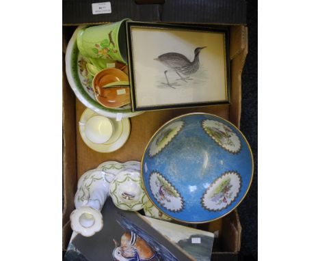 A selection of oddments to include ceramic dressing table set.