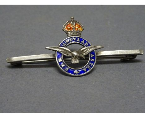 Silver and Enamel RAF Brooch