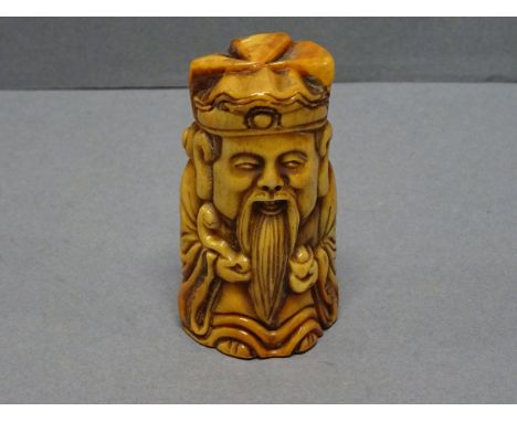 Bone netsuke of a wise man