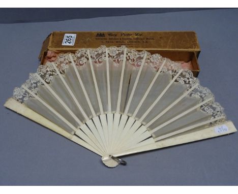 Ivory and lace antique fan