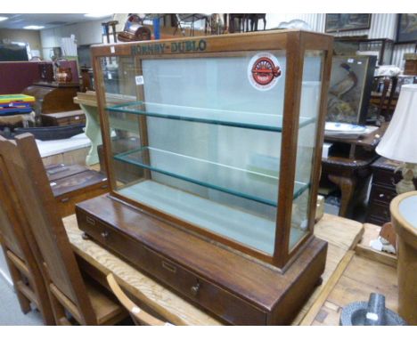 Vintage shop display with Hornby Dublo decals painted on