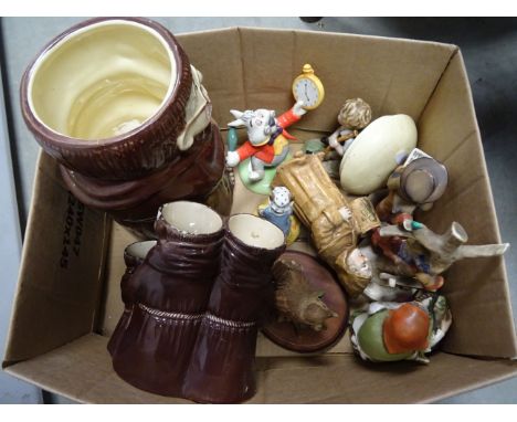 Mixed Lot of Ceramics including Royal Doulton ' The White Rabbit ' and Bunykins, Goebel Hummel Figures, Monk Jar and Weiss Mo