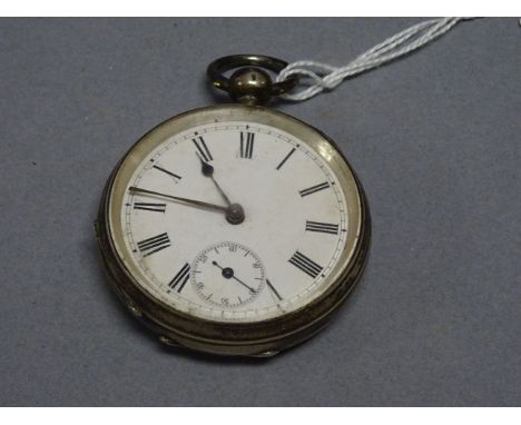 Silver cased pocket watch with enamel dial and Swiss hallmarks