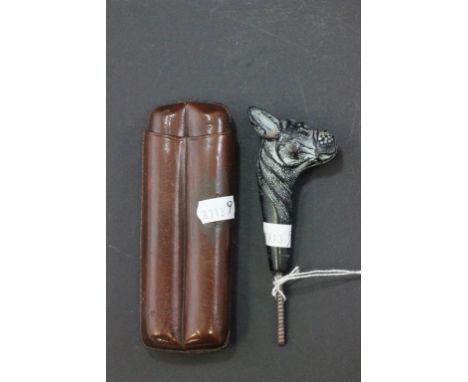 Cigar case & a dog stick handle