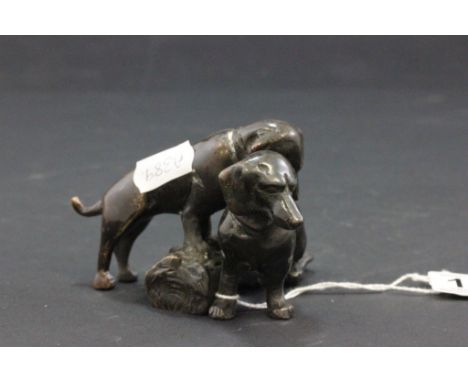 Bronze Model of Two Dachshunds