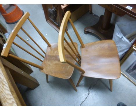 Pair of Ercol Stickback Kitchen Chairs