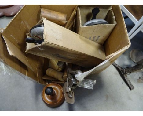 Mixed Lot of Collectables including Mallet, Gavel and Block, Milliners Tools, etc