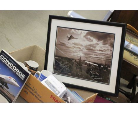 A collection of Concorde Memorabilia to include Concorde Engine Turbine Blade, four mugs, dvd's, placements and other items  