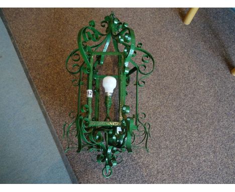 Green Wrought Iron Hanging Light 