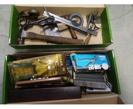 Two Trays of Mixed Vintage Tools including Hammer, Saw Set, Salter Pocket Scales, etc