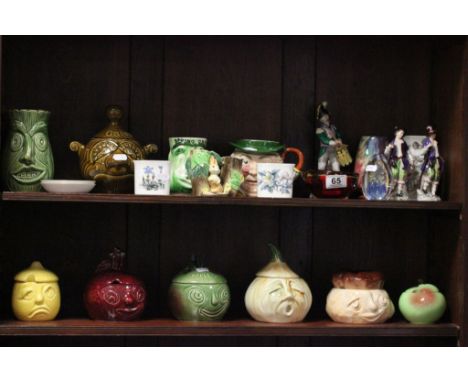 A collection of Sylvac condiments pots, Royal Worcester vases and other items  