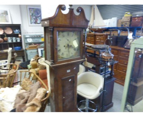 19th century Oak Longcase Clock with painted face marked ' Marlborough '