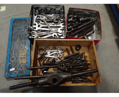 Quantity of Mixed Tools including Spanners, Tap and Die Sets, Clippers, etc