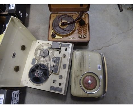 Vintage Radio, Portable Regentone Handy-Gram Record Player and Reel to Reel Recorder