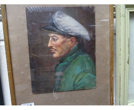 Oil painting portrait of a German U Boat captain