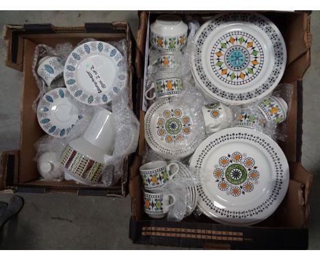 Broadhurst (Kathie Winkle) tableware 55pcs including Renaissance (23pc), Roulette (12pc), Palermo (19pc), Mardi Gras coffee p