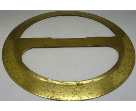 A brass 360° surveyors angle/gradient tool, marked Geo. Groves, diameter 25cm