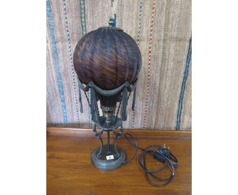 A modern balloon table lamp, 61cm tall, working 