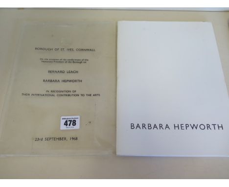 Two commemorative brochures on the occasion of the conferment of the honorary freedom of the borough of St Ives Cornwall on B
