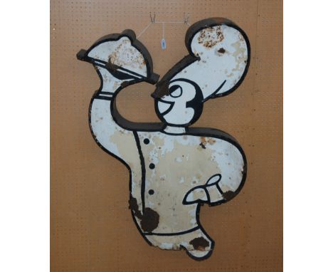 A vintage metal chef advertising sign, 108cm high Condition Report: Available upon request