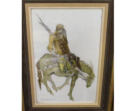 ANDA PATERSON R.S.W Sketch for Peasant Farmer, signed, mixed media on board, dated, (19)69, 35 x 22cm Condition Report: Avail