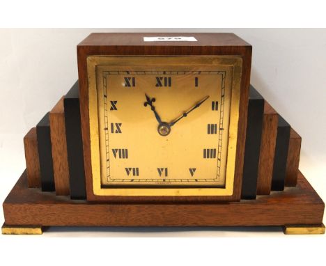 An Art Deco style clock with French movement Condition Report: Available upon request