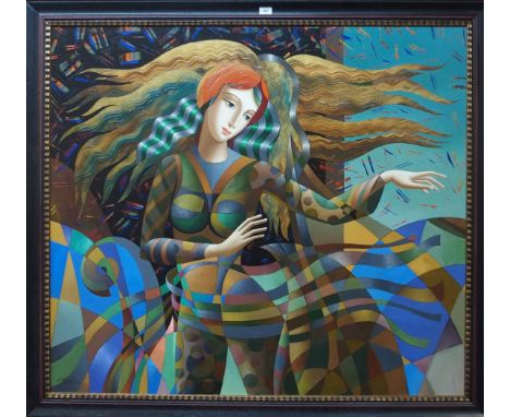 OLEG ZHIVETAN Portrait of a woman, signed, oil on canvas, 116 x 131cm Condition Report: Available upon request