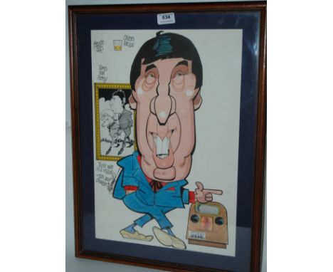 Malky McCormick, portrait of Ricki Fulton, ink and watercolour, signed, 48 x 32cm and various certificates including Doctor o