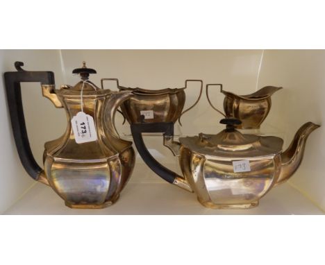 A four piece silver tea service by Britton Gould &amp; Company, Birmingham 1930, 1804gms Condition Report: Available upon req