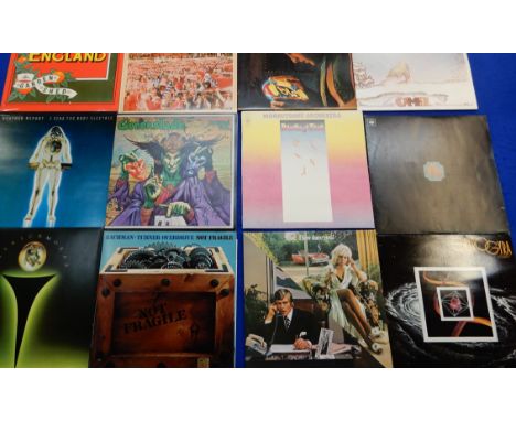 A collection of Vinyl L.P. rock and progressive rock records to include Camel, Spyro Gyra, 10cc, Mahavishnu Orchestra, Electr