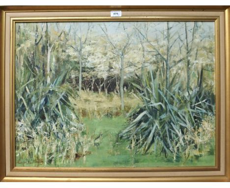 PERPETUA POPE Blossom in Gigha, signed, oil on canvas, 55 x 76cm and with preliminary pencil sketch, 13.5 x 19cm (2) Conditio