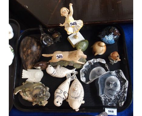 A Royal Worcester figure Sunday's Child is full of grace, together with a collection of animal and bird figures Condition Rep