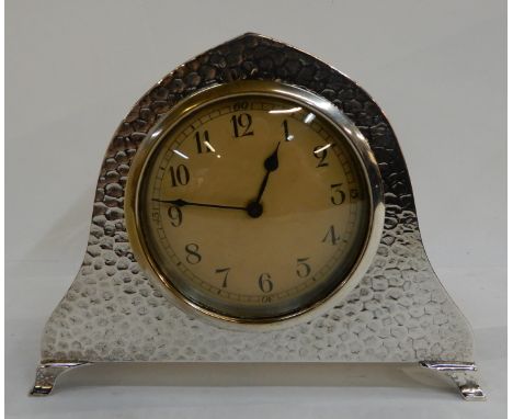 A white metal cased mantle clock Condition Report: Available upon request