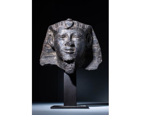 Third Intermediate Period, XXVth Dynasty 747-653 BC.
A black granite head of a sphynx of a pharaoh of the XXVth Dynasty, prob