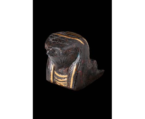 Third Intermediate Period, Ca. 1075 - 656 BC.
A cast bronze falcon head inlaid with gold, one of the most recognisable symbol