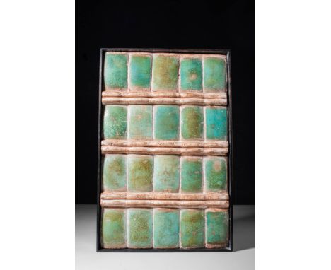 Old Kingdom, 3rd Dynasty, Ca. 2680 - 2660 BC.
A turquoise glazed faience tile, part of the over thirty thousand faience tiles