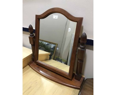 MODERN DRESSING MIRROR, OCCASIONAL TABLE AND TWO DRAWER SIDE CHEST