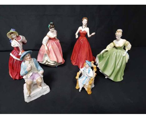 LARGE GROUP OF ROYAL DOULTON LADY FIGURESwith other ceramic figures (16)