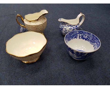 ROYAL CROWN DERBY BLUE AND WHITE PART TEA SERVICE along with Royal Albert part tea service 