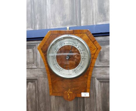 ART DECO WALNUT WALL-MOUNTING BAROMETER 