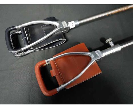 TWO ALUMINIUM SHOOTING STICK SEATS