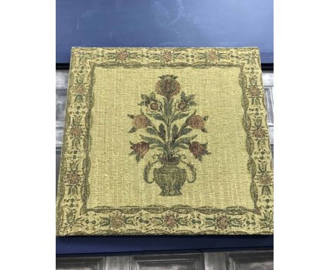 FLORAL WALL HANGING TAPESTRY with wall mount, retailed by Laura Ashley 59.5 x 59.5 cm