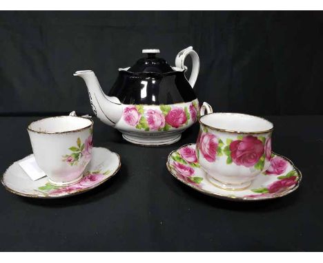 ROYAL ALBERT 'OLD ENGLISH ROSE' HEART TEA SERVICEalong with a Royal Albert 'American Beauty' coffee service