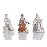 Drei Figuren aus einer Folge der vier Jahreszeiten in Paaren
