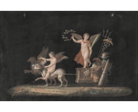 Maestri, Michelangelo nach/after Giulio RomanoTätig/active Rom, Anfang 19. Jhdt.36 x 53 cmTriumph des Amor. Gouache über Kupf